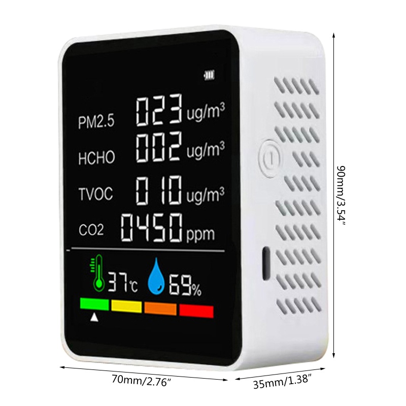 Thiết Bị Kiểm Tra Chất Lượng Không Khí CO2 Formaldehyde / HCHO TVOC PM2.5