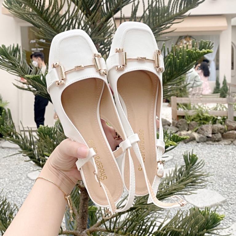 Giày cao gót bít mũi nữ mũi vuông 5 phân 5p đế vuông shoes paradise L047 -JK8s
