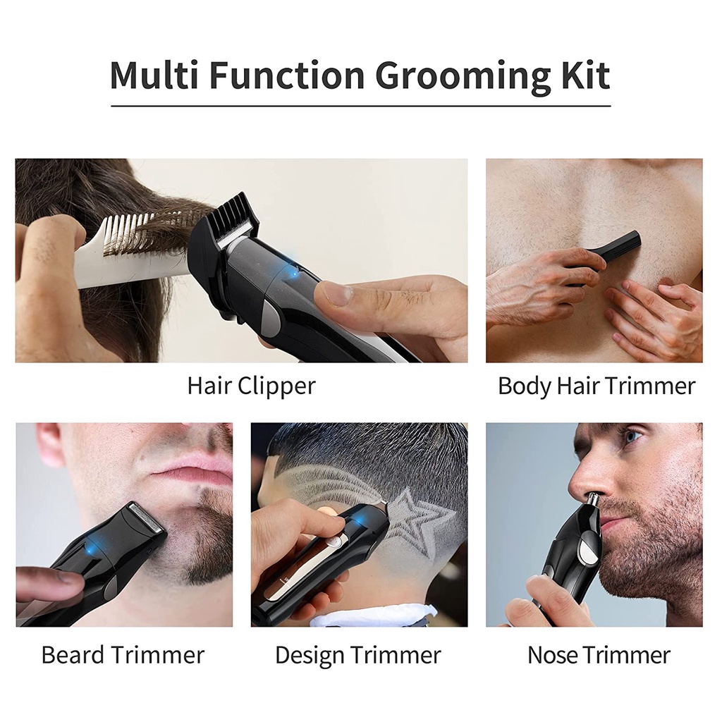 Máy cạo râu cắt tóc / lông mũi KEMEI thiết kế 5 trong 1 đa năng chất lượng cao