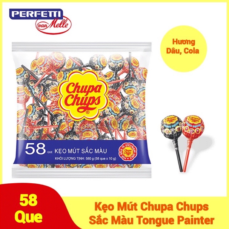 Rẻ  -1 bịch kẹo chupachups vị dâu và coca 58 cây