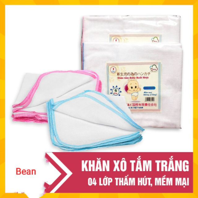 [Giảm60%] Khăn tắm xô Nhật cao cấp 4 lớp