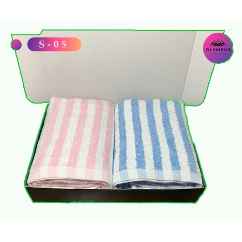 Set khăn tắm lớn sọc  100% cotton mềm mịn thấm hút cho khách sạn nhà nghỉ ,  kích thước 70x140cm OLYMPUS