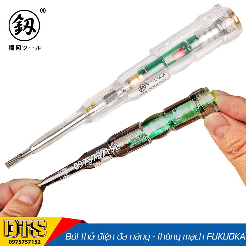 Bút thử điện đa năng cao cấp Nhật Bản Fukuoka FO-9165A, đo thông mạch, kiểm tra dây đứt ngầm, xác định dây nóng, nguội