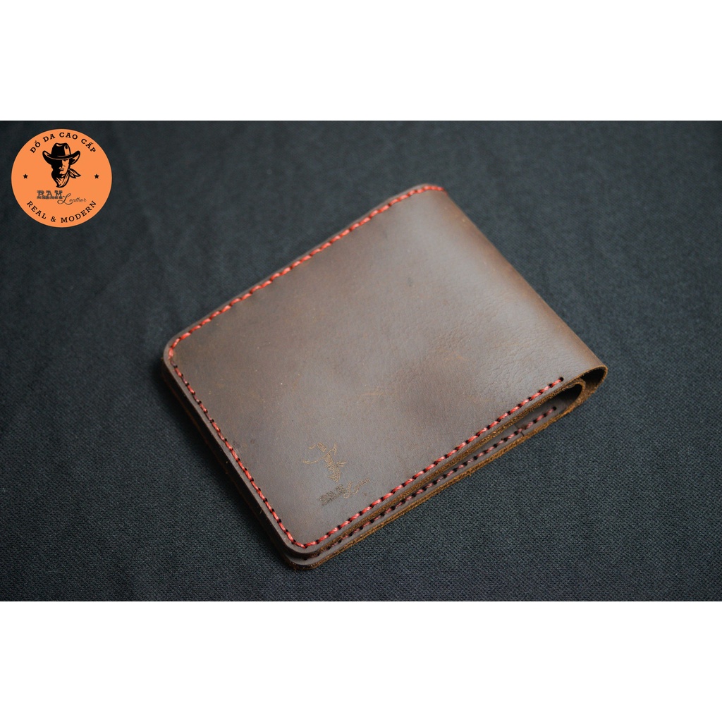 Ví nam Ram Simple da sáp ngựa màu nây đất - RAM Leather