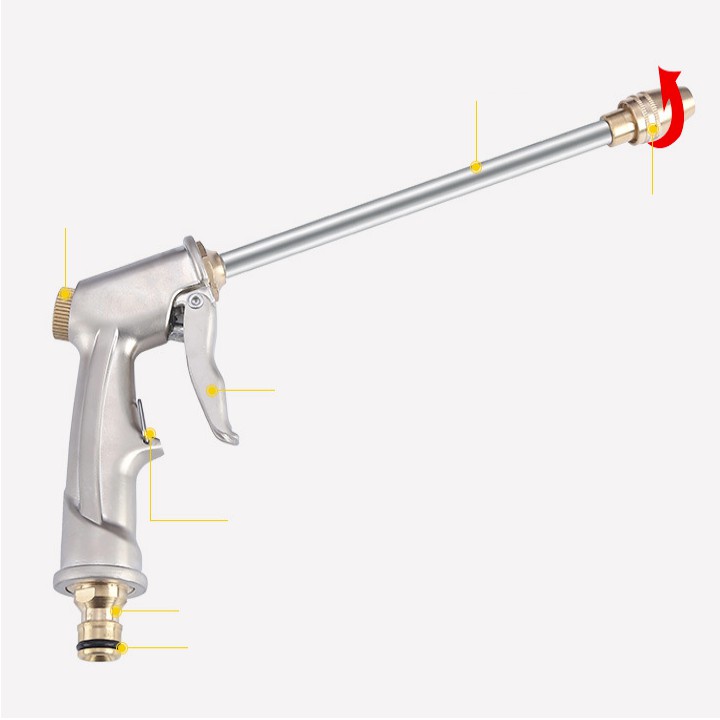 Bộ dây vòi xịt nước rửa xe, tưới cây . tăng áp 3 lần, loại 7m, 10m 206701-2 đầu đồng, cút, nối đen