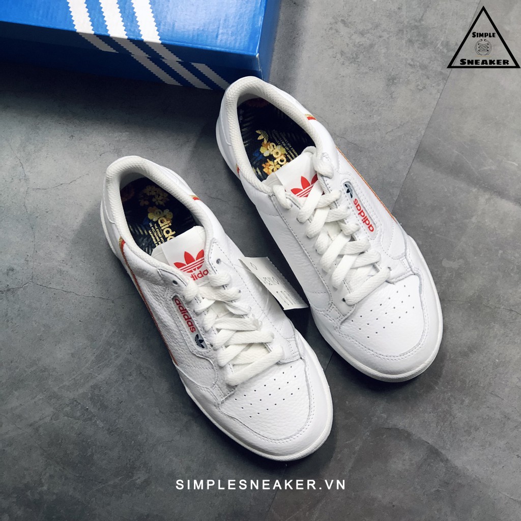 Giày Adidas Nữ Chính Hãng FREESHIP Adidas Continental 80s White Red Gold - Giày Nữ Adidas Chuẩn Auth - Simple Sneaker