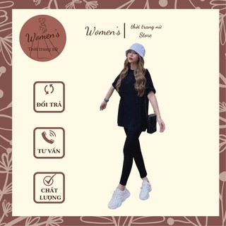 SET BỘ THỂ THAO CỘC TAY NỮ ĐEN, QUẦN LEGGING CO DÃN NÂNG MÔNG, ÁO PHÔNG COTTON (VIDEO SET BỘ THẬT)