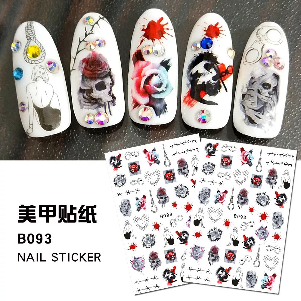 Nail dán Sticker Halloween Độc Đáo Trang Trí Móng Nghệ Thuật Lễ Hội