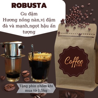 Cà phê Robusta - Cafe rang xay nguyên chất - cafe mộc 500 thumbnail