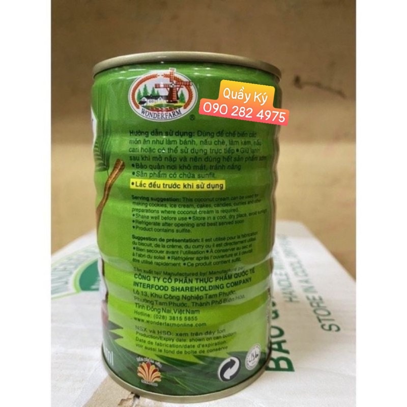Nước cốt dừa Wonderfarm 400ml