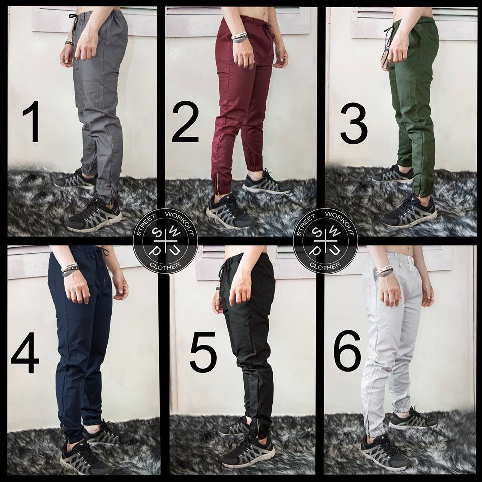 Quần Thể Thao Nam Jogger Kaki Co Giãn Khóa Kéo Mềm Mịn Phong Cách Thể Thao Năng Động Cá Tính
