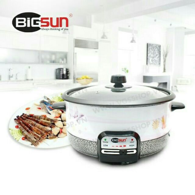 Nồi lẩu điện Bigsun BM-130 Dung tích 3L theo tiêu chuẩn TCVN 5699-2-15/2013