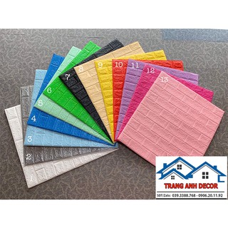 [Xả Kho] Giấy dán tường 3D giả gạch khổ lớn 70 x 77cm loại 5mm chống nước chống ẩm tiêu âm có keo dán tự dính