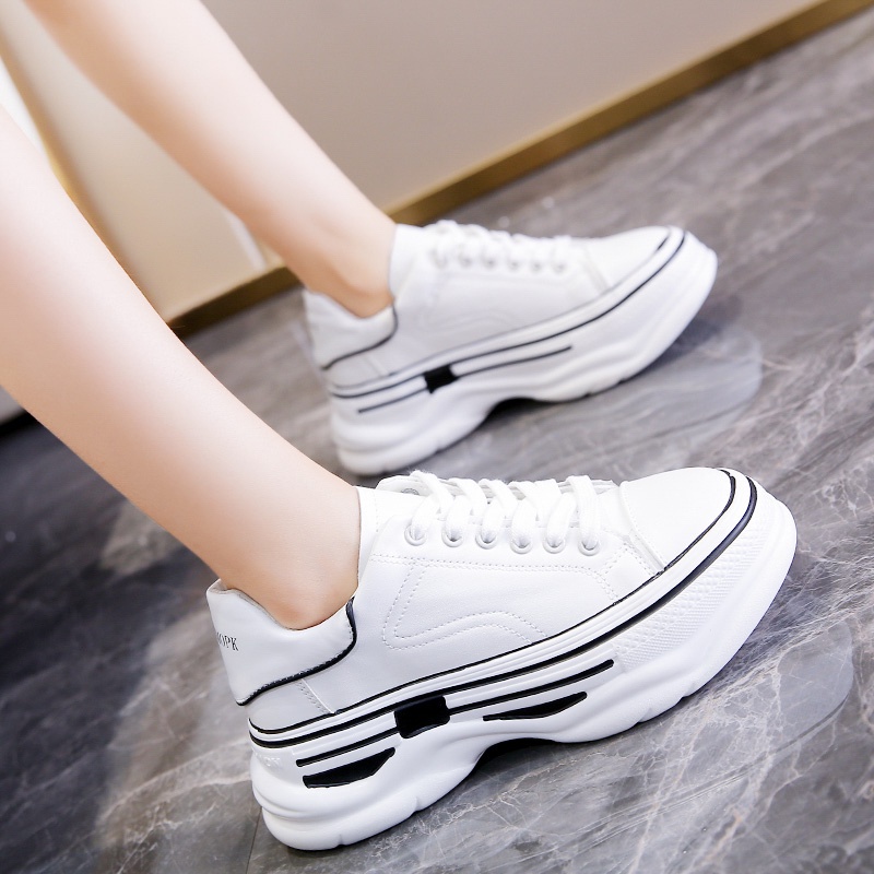 Giày Thể Thao Cột Dây Mũi Tròn Thời Trang Hàn Quốc Cho Nữ