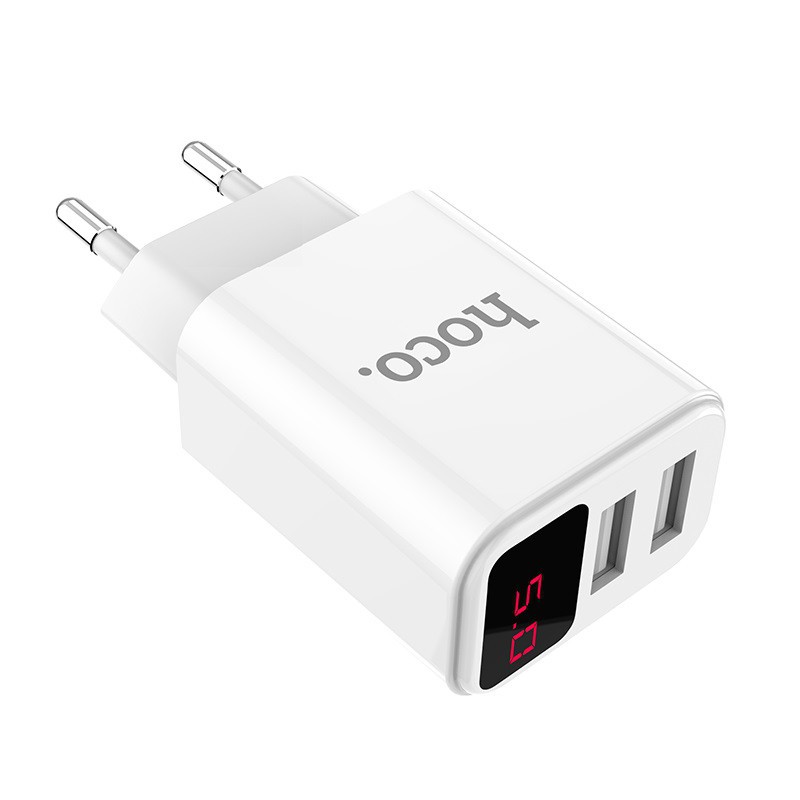 Củ Sạc Nhanh Đa Năng 2 Cổng USB Có Đèn LED Sành Điệu Hoco C63 Victoria US HÀNG CỰC ĐẸP