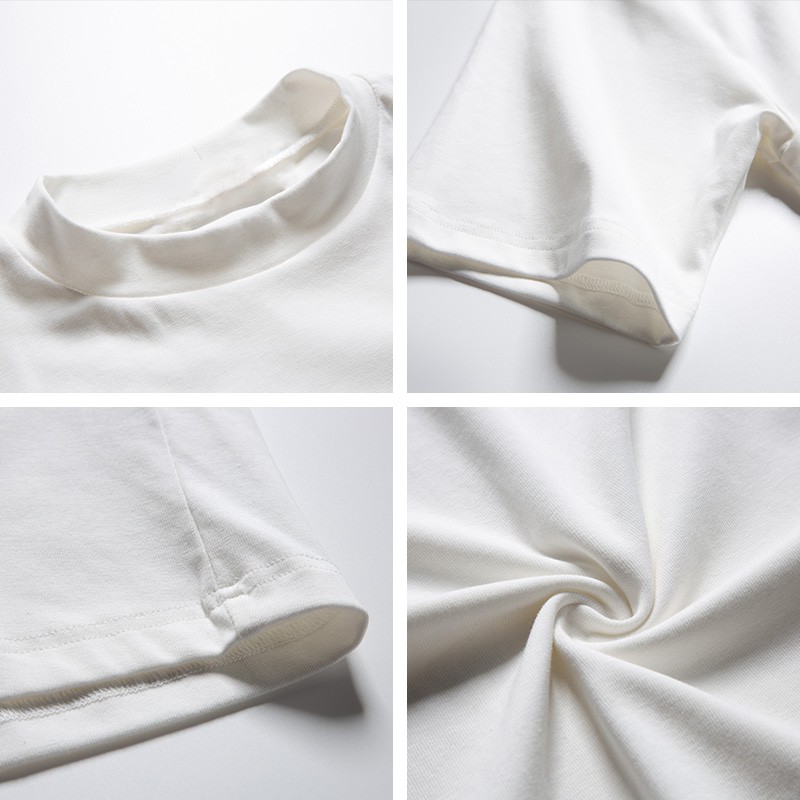 Áo thun nam trơn cổ cao mùa hè, phong cách trưởng thành nam tay lửng | BigBuy360 - bigbuy360.vn