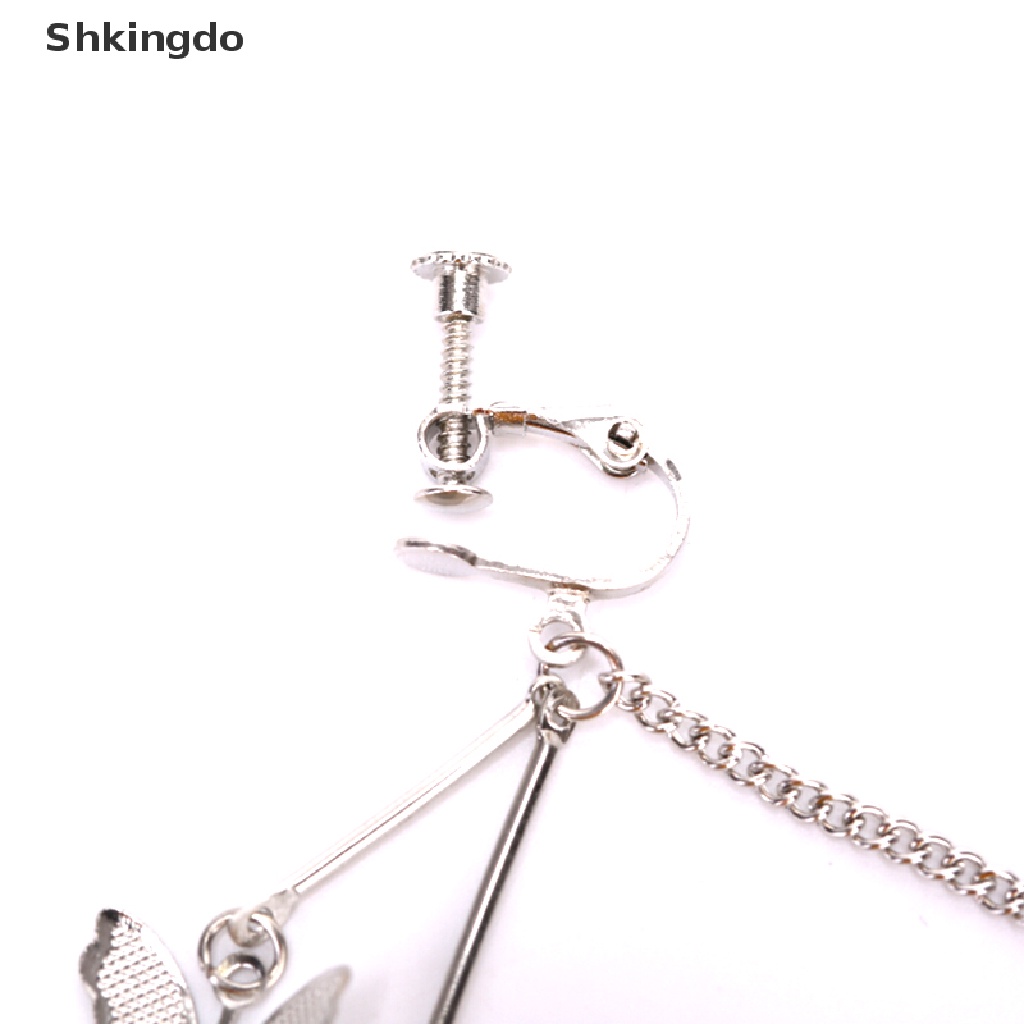 1 khuyên tai dáng dài hình bướm phong cách Harajuku cho nữ