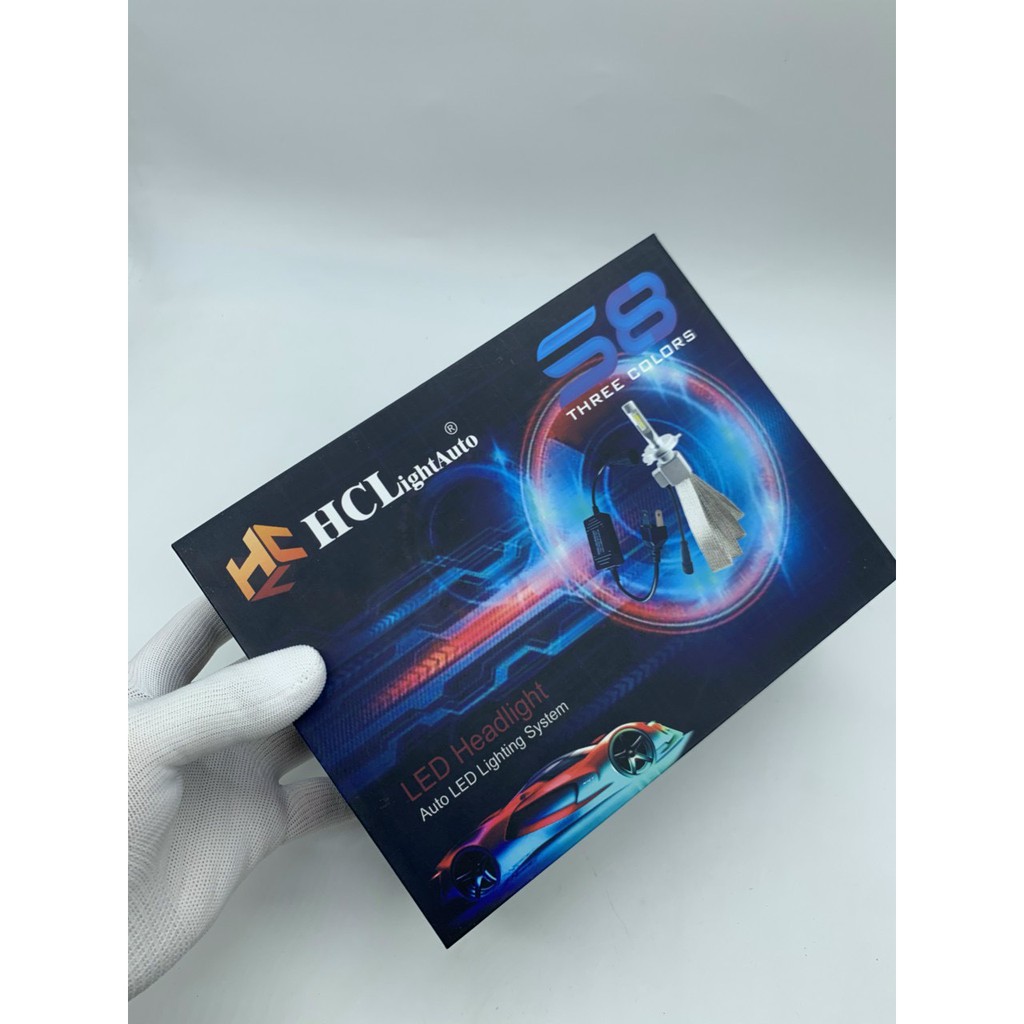 SL 2 Bóng đèn LED S8 HCL tăng sáng Tản dây thế hệ mới 3 MÀU–12V/24V–40W|Bóng Đèn Pha Ô tô Xe máy