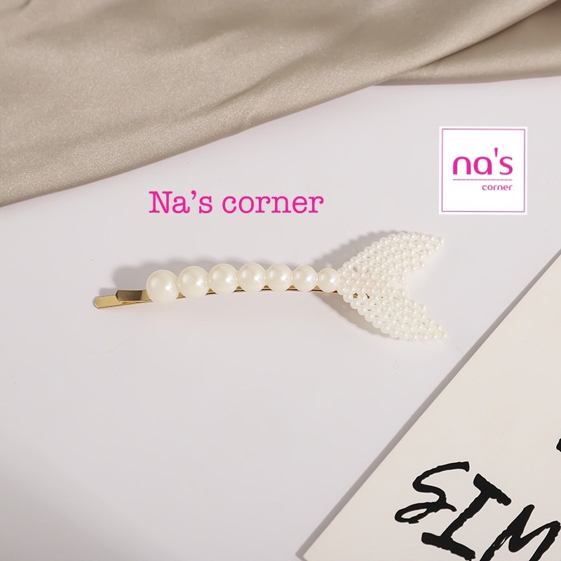 Kẹp tóc mái đính hạt nhựa dễ thương dài lớn 8.5cm