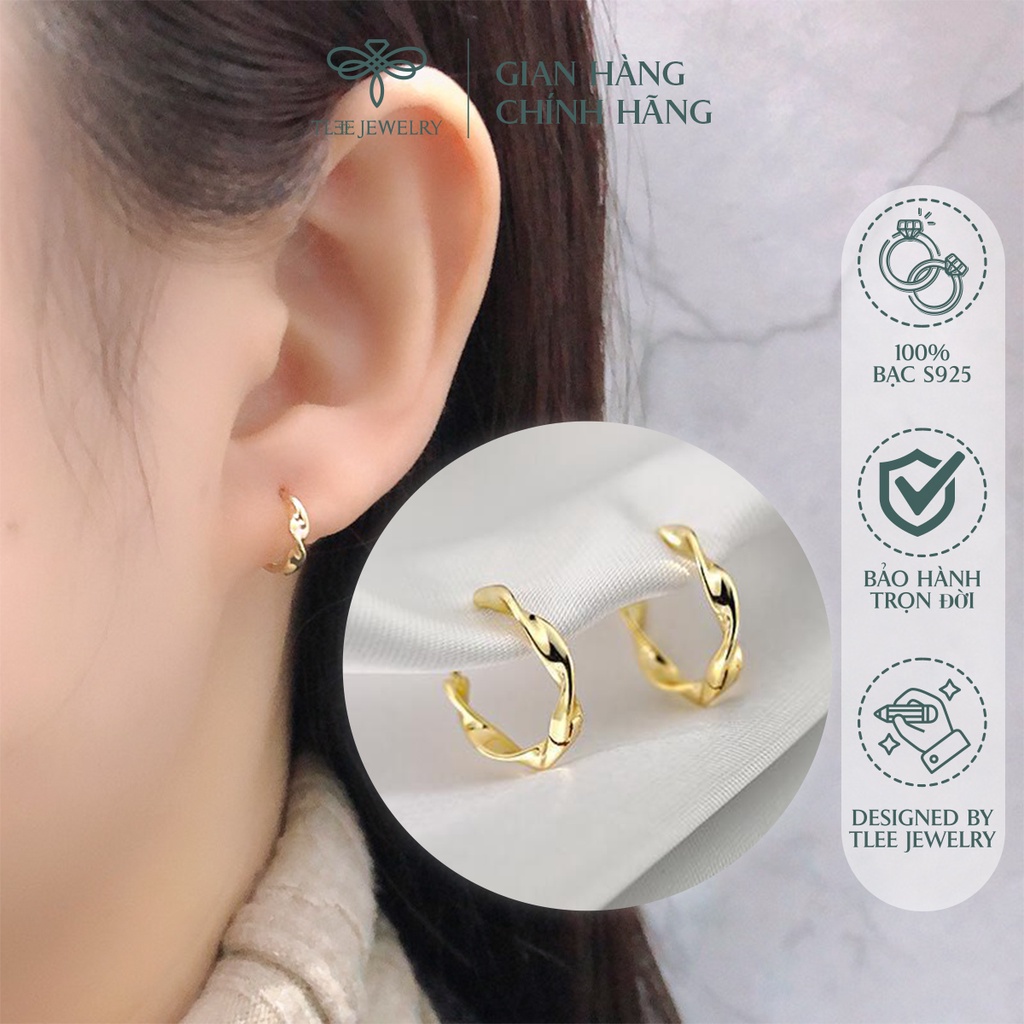 Khuyên tai bạc nữ TLEE TWISTEDS kiểu dáng basic cá tính NCJ B0114