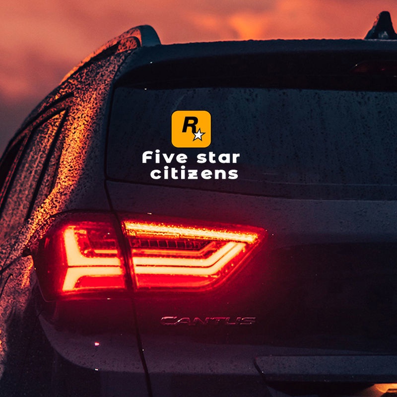 Phản quang Năm sao Công dân Nhãn dán Xe hơi Jdm Sửa đổi Trò chơi GTA 5 Decal Đề can trang trí xe máy
