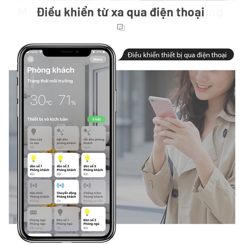 Công tắc cảm ứng thông minh JAVIS 3 Gang- Công tắc WIFI điều khiển qua ứng dụng Javis Home, điều khiển bằng tiếng Việt