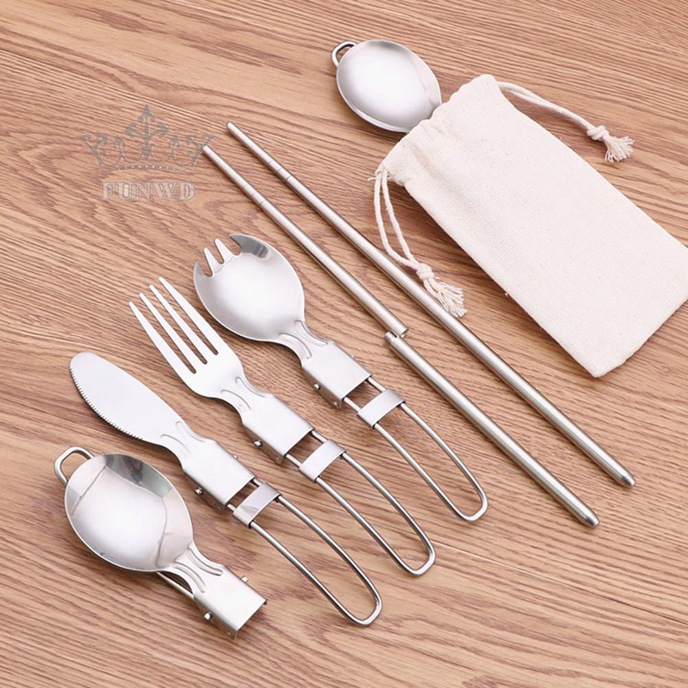 Bộ muỗng đũa nĩa ăn bằng inox có túi đựng tiện dụng