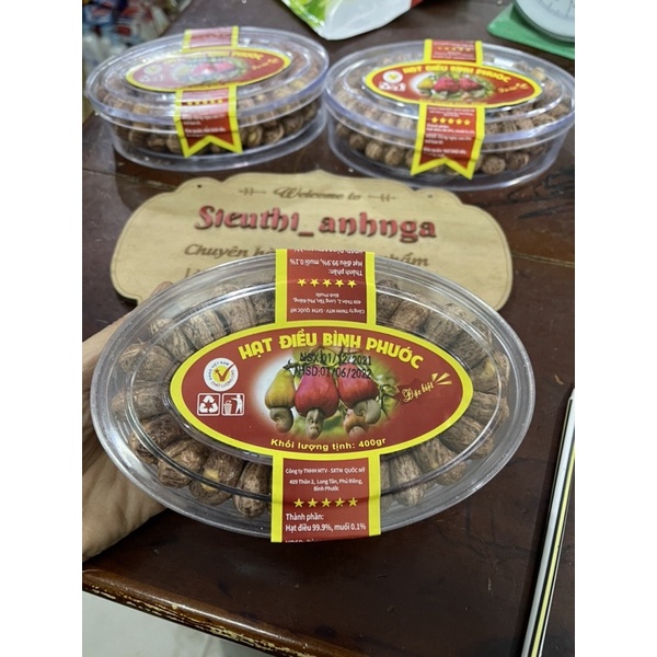 Hạt Điều Bình Phước Hộp 400g