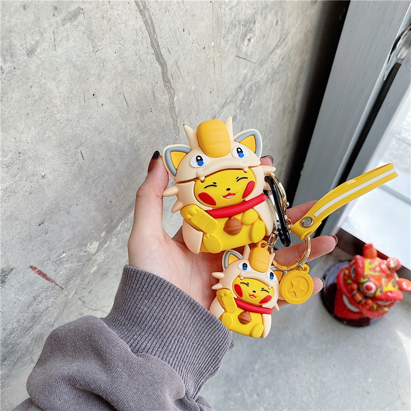 Bao airpod  vỏ airpod Pikachu vàng loại dầy chất lượng cao cho airpod 1/2/pro