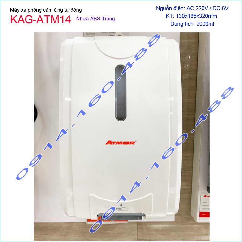 Hộp xà phòng cảm ứng Atmor KAG-ATM14, Bình đựng xà bông tự động 2 lít, Máy đựng dung dịch cảm biến 2000ml