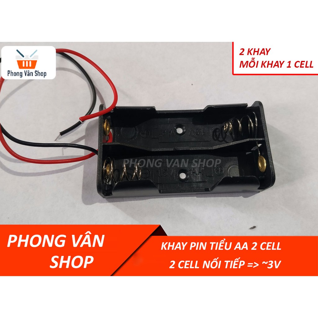 Khay pin tiểu AA nối tiếp- 2 cell - 2 khay -mỗi khay 1 cell