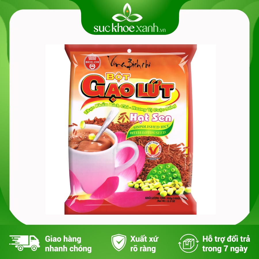 Bột gạo lứt hạt sen có đường Bích Chi 350g/ bịch