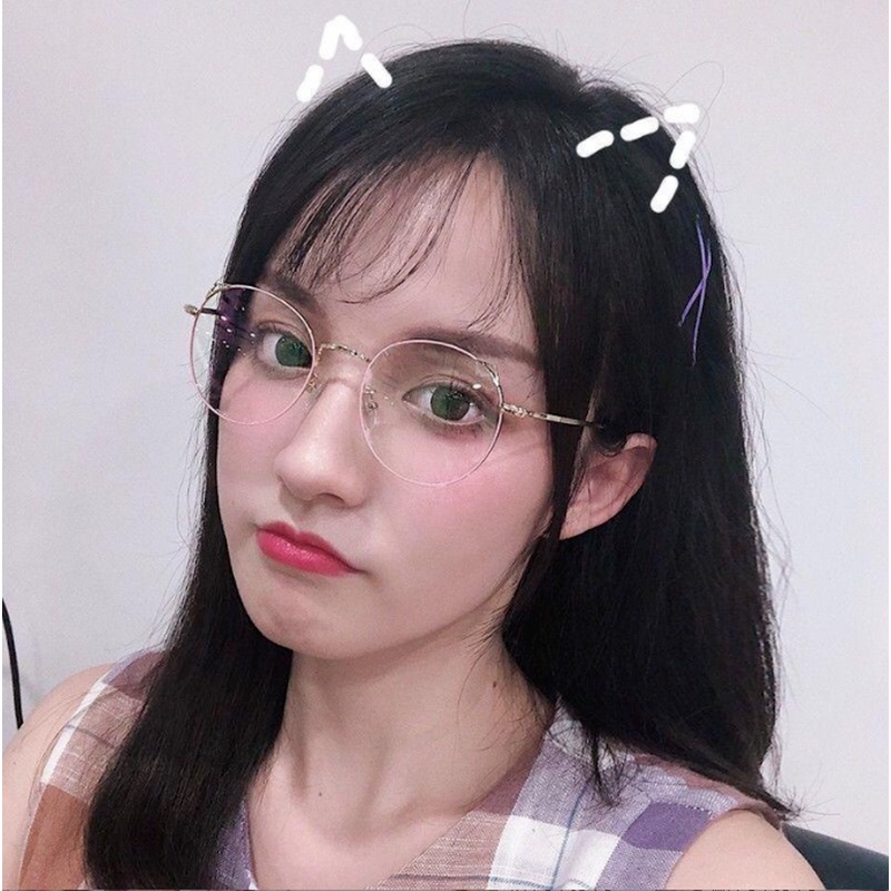 (KIQI-FASHION) COD Mắt Kính Chống Bức Xạ Và Ánh Sáng Xanh Hình Mắt Mèo Dễ Thương Thời Trang Cho Nữ