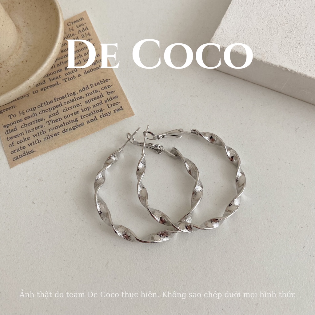 Khuyên tai bông tai vòng xoắn Rope decoco.accessories