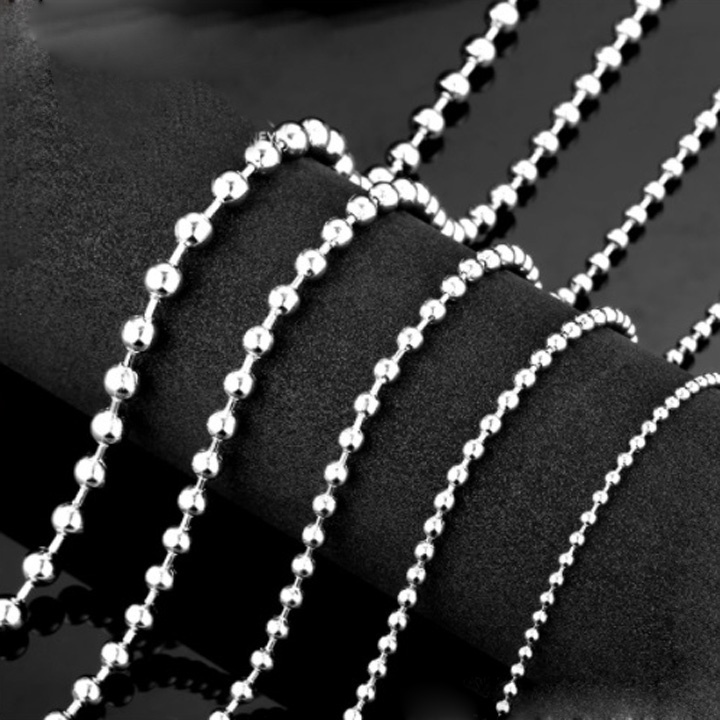 Dây chuyền nam nữ inox không gỉ dây bi nhiều size - Măng's House D020