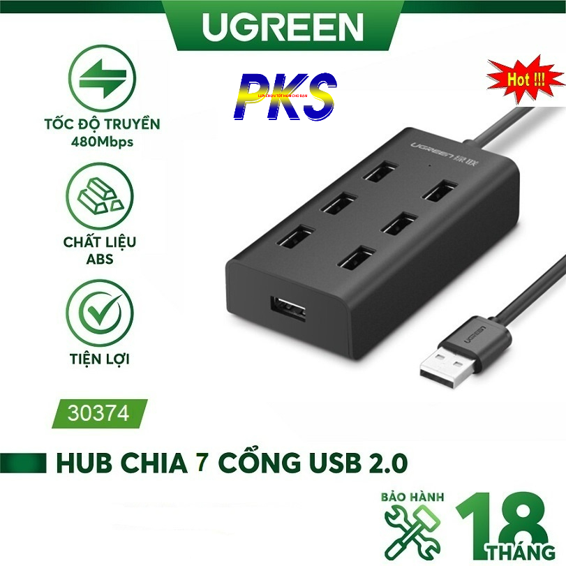 Bộ chia HUB USB ra 7 cổng cao cấp Ugreen 30374