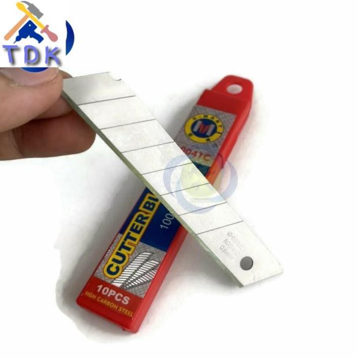 Lưỡi dao rọc giấy C-Mart A0041C 7 rãnh 10 lưỡi/hộp 100 X 18 X 0.5mm