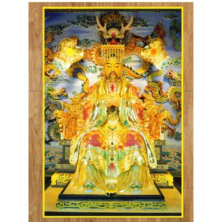 Tranh vua cha ngọc hoàng dán tường bằng decal nhựa cao cấp, bền đẹp 60x90cm