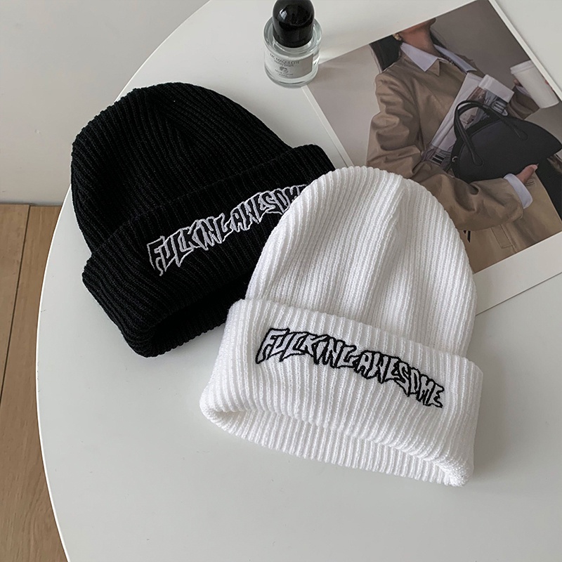 Nón beanie trùm đầu dệt kim thời trang thu đông cho cả nam và nữ