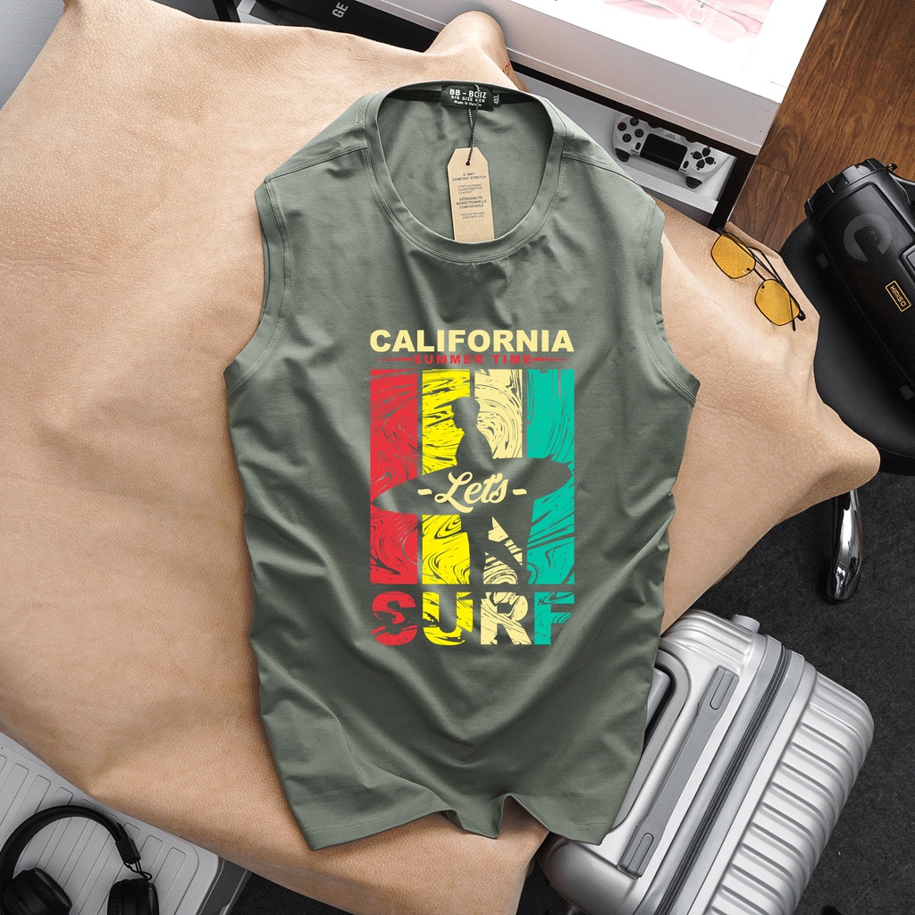 BIGSIZE - Áo thun ba lỗ tanktop nam size lớn, bigsize 90kg - 130kg - xám