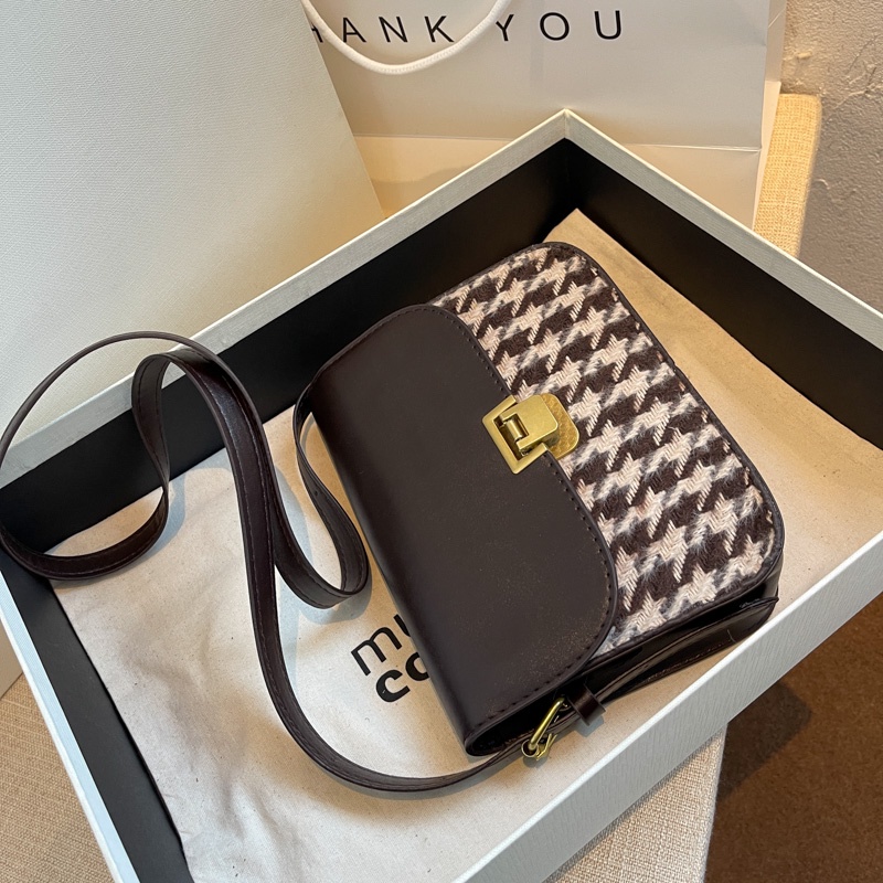 Túi xách nữ, Túi đeo chéo thời trang họa tiết houndstooth cao cấp hot trend 2022 ST15