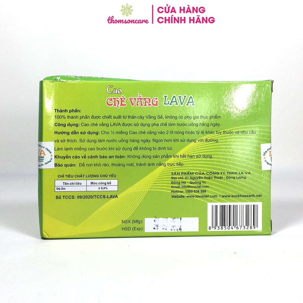 Cao chè vằng Lava lợi sữa cho mẹ bầu sau sinh hộp 5 gói lá vằng giảm mỡ mụn nhọt thải độc gan hỗ trợ tiểu đường