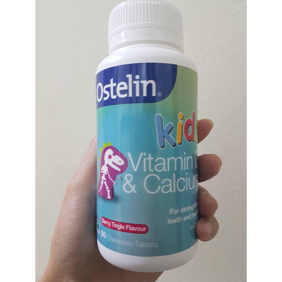 Kẹo nhai bổ sung Vitamin D & Calcium cho bé Ostelin Kids 90 viên của Úc