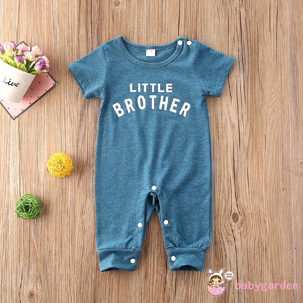 Jumpsuit Tay Ngắn Hoạ Tiết Chữ In Cho Bé Trai 0-24 Tháng Tuổi