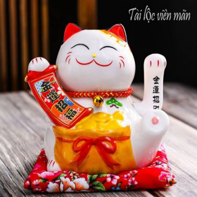 Mèo thần tài .vẫy tay. Cao 16cm tài lộc viên mãn