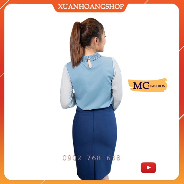 Áo Sơ Mi Nữ Công Sở Mc Fashion Đẹp Tay Lửng Lỡ, Cổ Tròn, Chất Vải Mát, Nhiều Màu Màu( Xanh, Be, Da, Nude, Vàng ) Ta898