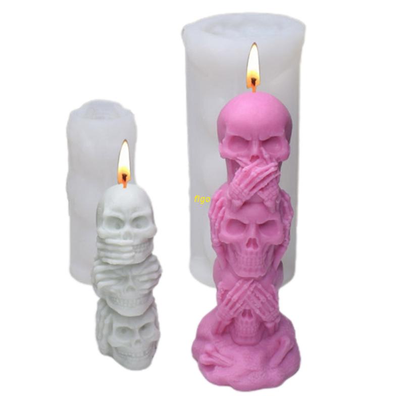 Bộ 2 Khuôn Silicone Làm Nhựa Epoxy Hình Đầu Lâu Độc Đáo DIY