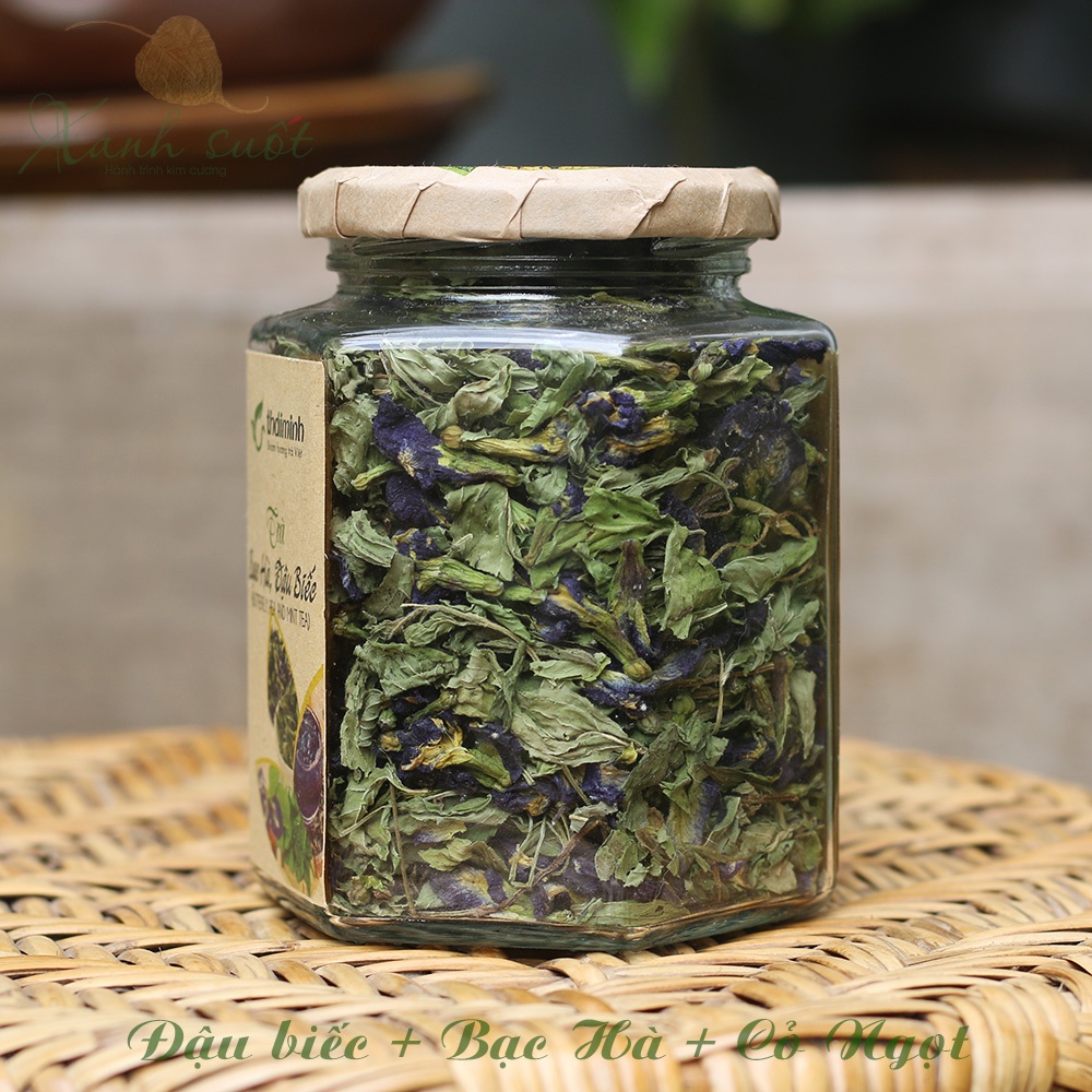 [Thái Minh] Trà Hoa Đậu Biếc &amp; Bạc Hà Sấy Lạnh- Butterfly Pea &amp; Mint Tea (Clitoria Ternatea) [Xanh Suốt]
