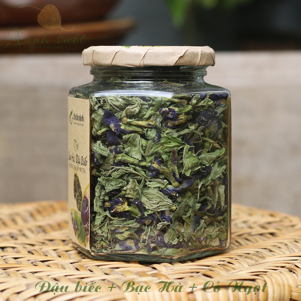 [Thái Minh] Trà Hoa Đậu Biếc & Bạc Hà Sấy Lạnh- Butterfly Pea & Mint Tea (Clitoria Ternatea) [Xanh Suốt]