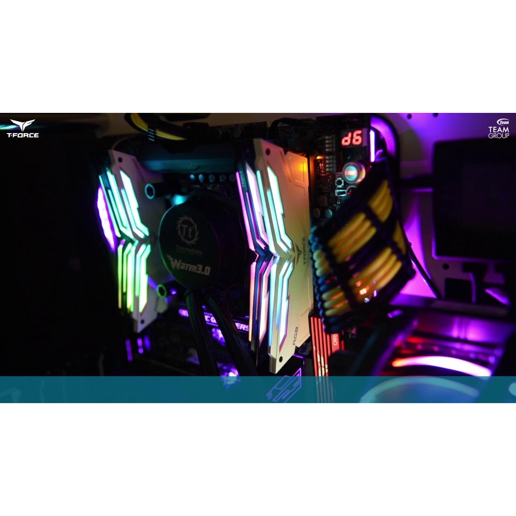 Ram TEAMGROUP Team T-Force Night Hawk RGB 16GB (2 x 8GB) DDR4 - 3000MHz LED 16,8 triệu màu, tản nhiệt nhôm